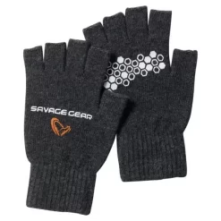 Savage Gear Knitted Half Finger Glove Dark Grey