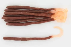 Curl Tail Worms Per 100 Stuks -Vissen Kortingswinkel brown orangetail.jpg 1