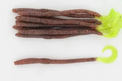 Curl Tail Worms Per 100 Stuks -Vissen Kortingswinkel pumpkinseed chartreuse gliiter tail.jpg 1